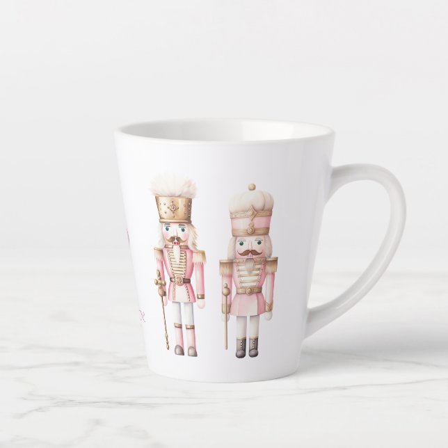 Taza De Café Latte Navidad de Cascanueces Rosa (Derecha)
