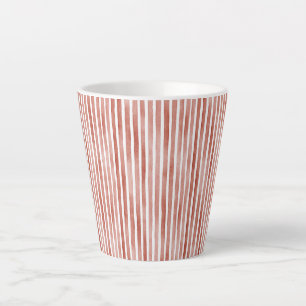Taza De Café Latte Navidad de rayas rojas