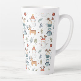 Taza De Café Latte Navidad Escandinava Nórdica Vacaciones de Invierno