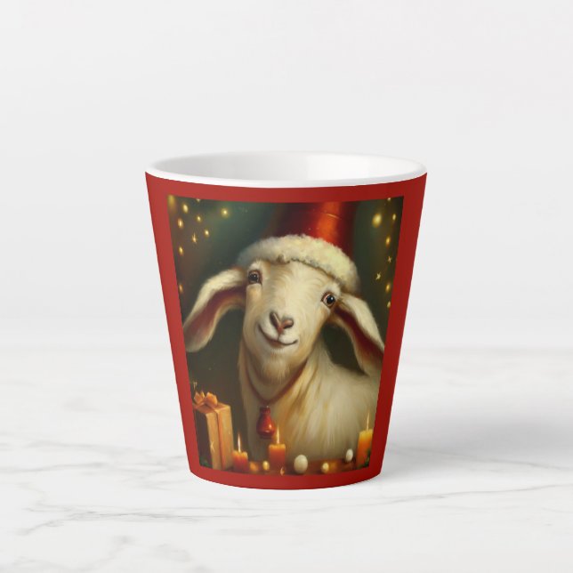 Taza De Café Latte Navidad Goat 3 (Anverso)