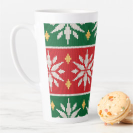 Taza De Café Latte Navidad Nórdica Tejida