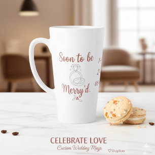 Taza De Café Latte Navidad Personalizada Pronto Felizmente Casada