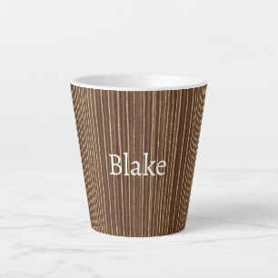 Taza De Café Latte Navidad Rayas Doradas Marrón