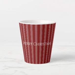 Taza De Café Latte Navidad Rayas Rojas Doradas