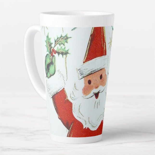 Taza De Café Latte Navidad retro vintage (Ángulo izquierdo)