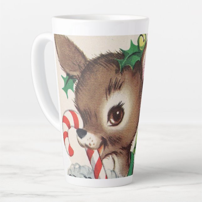 Taza De Café Latte Navidad retro vintage (Ángulo izquierdo)
