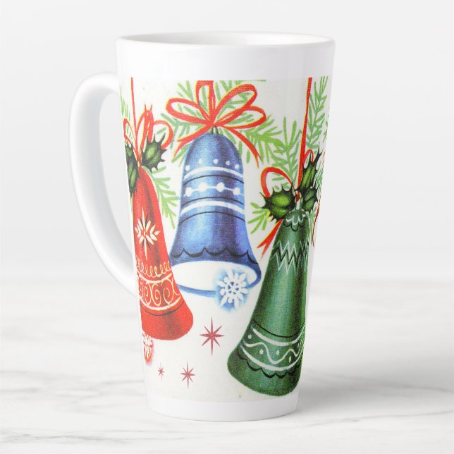 Taza De Café Latte Navidad retro vintage (Ángulo izquierdo)