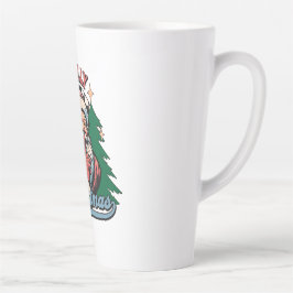 Taza De Café Latte Navidad sintiéndose Alegre Santa