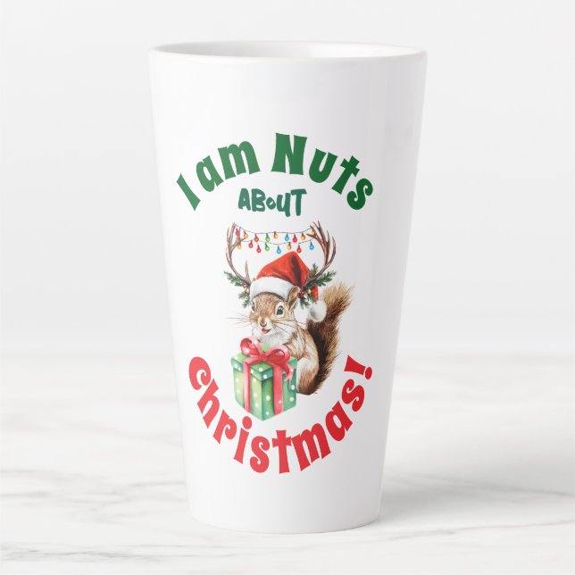 Taza De Café Latte Navidades Ardilla y Hornos y Caja de Regalos (Anverso)