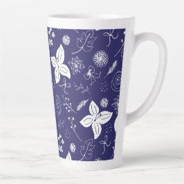 Taza De Café Latte Navidades Blue de la Marina Moderna