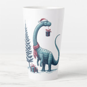 Taza De Café Latte Navidades Brontosaurus dinosaur