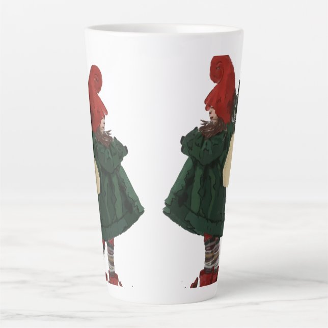 Taza De Café Latte Navidades caprichosos Gnome Latte Mug (Anverso)