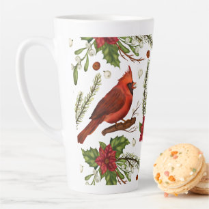 Taza De Café Latte Navidades Cardinal