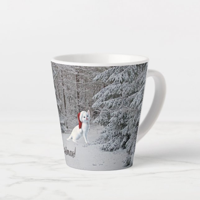 Taza De Café Latte Navidades Cat Latte Mug! (Ángulo derecho)