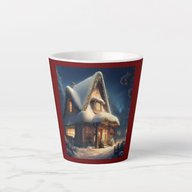 Taza De Café Latte Navidades Cottage 6 (Anverso)