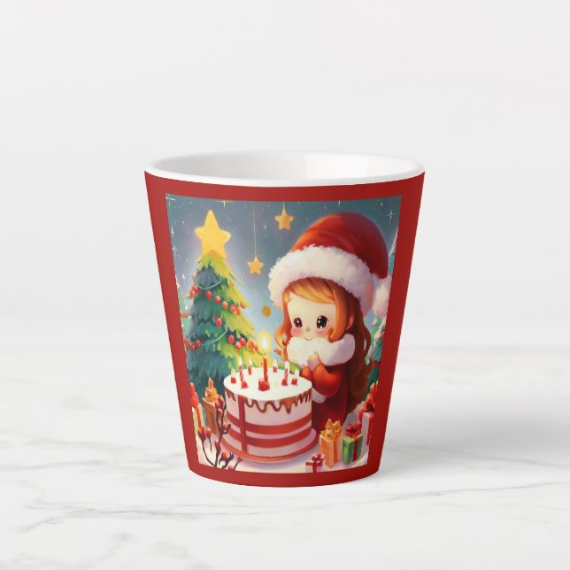 Taza De Café Latte Navidades Cumpleaños 1 (Anverso)