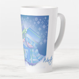 Taza De Café Latte Navidades Cute Blues de Invierno
