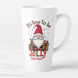 Taza De Café Latte Navidades Cute Jolly Santa Nombre Personalizado