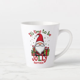 Taza De Café Latte Navidades Cute Jolly Santa Nombre Personalizado