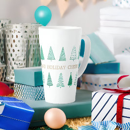 Taza De Café Latte Navidades de acuarela moderna X-mas Trees Classic