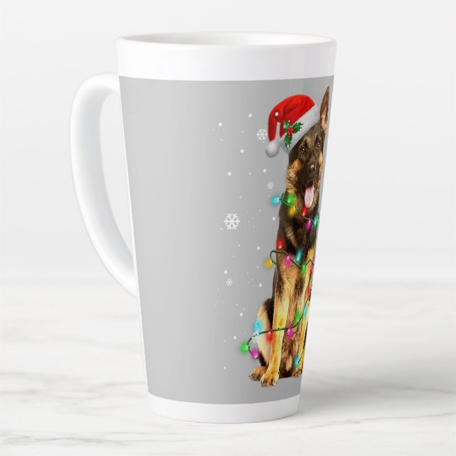 Taza De Café Latte Navidades de árbol de pastores alemanes dulces nav (Ángulo izquierdo)