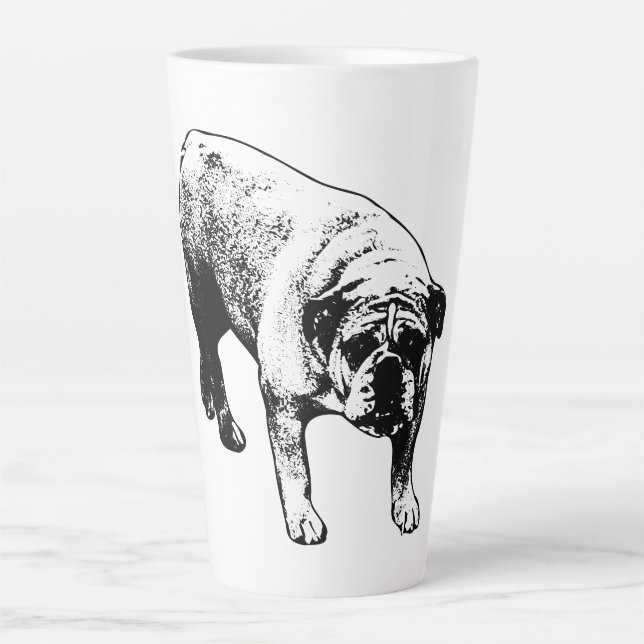Taza De Café Latte Navidades de bulldog (Anverso)