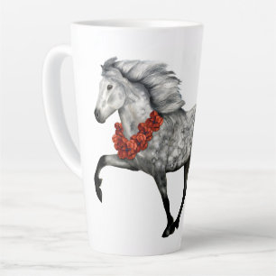 Taza De Café Latte Navidades de caballos de Islandia