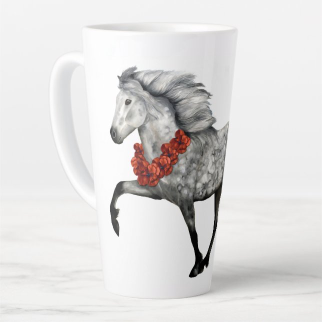Taza De Café Latte Navidades de caballos de Islandia (Ángulo izquierdo)