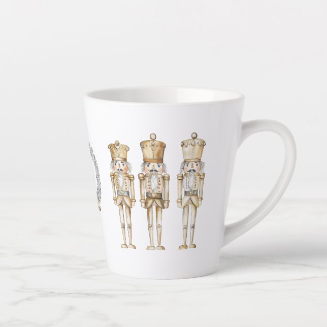 Taza De Café Latte Navidades de cazatalentos de oro (Derecha)