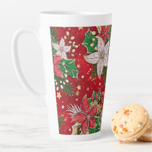 Taza De Café Latte ¡Navidades de clase Poinsettia Latte Mug!