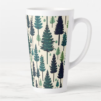 Taza De Café Latte Navidades de diseño de árbol de pino de invierno n