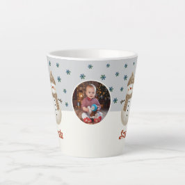 Taza De Café Latte Navidades de foto con nombres de Snowflakes Snowfl