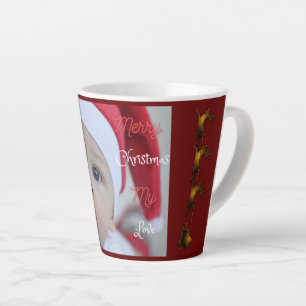 Taza De Café Latte Navidades de fotografía para bebés de Santa Claus