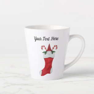 Taza De Café Latte Navidades de Gorras rojos de Gnome se remueven lat