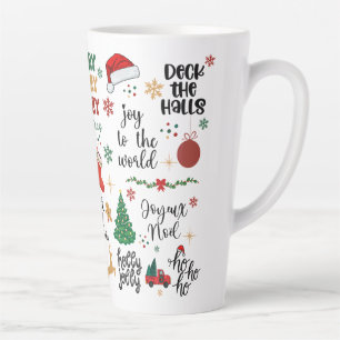 Taza De Café Latte Navidades de Holiday Sayings & Festimes Graphics
