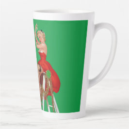 Taza De Café Latte Navidades de Holiday Shenanigans Retro Pinup