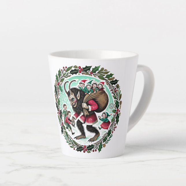 Taza De Café Latte Navidades de Krampus (Ángulo derecho)
