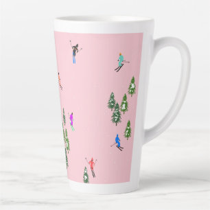 Taza De Café Latte Navidades de la apertura de esquí para esquiadores