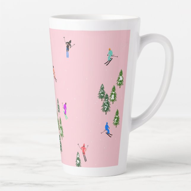 Taza De Café Latte Navidades de la apertura de esquí para esquiadores (Derecha)