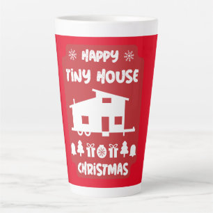 Taza De Café Latte Navidades de la casa pequeña feliz