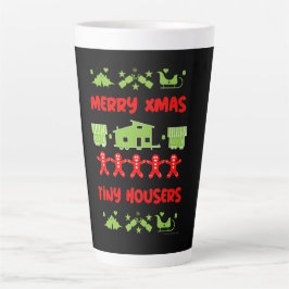 Taza De Café Latte Navidades de la casa pequeña feliz