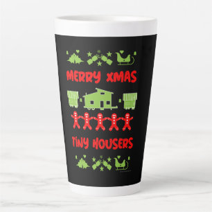 Taza De Café Latte Navidades de la casa pequeña feliz