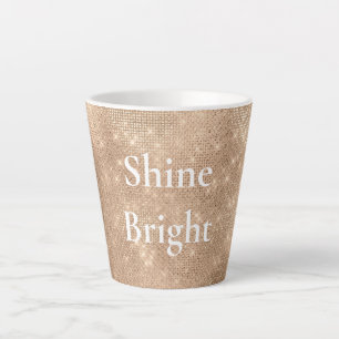 Taza De Café Latte Navidades de la moda Champagne Gold Sparkle Glitz
