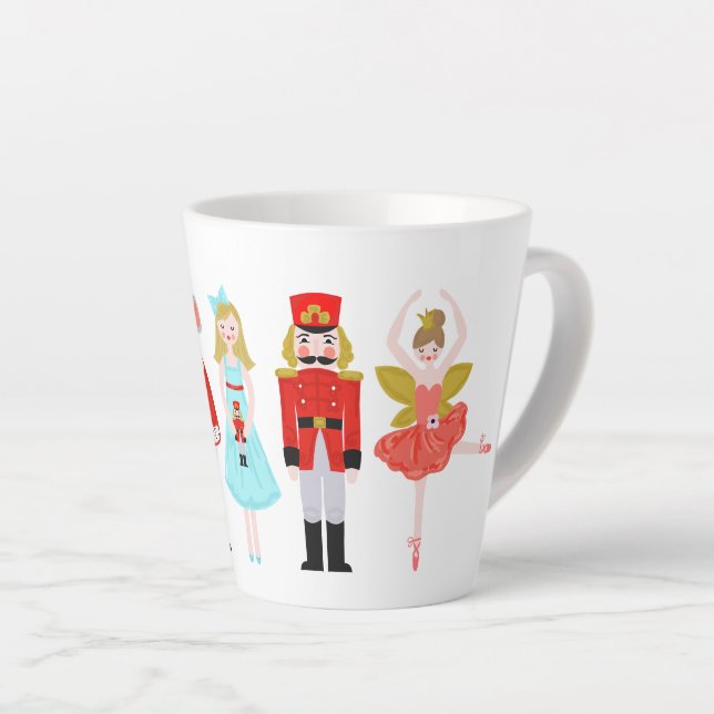 Taza De Café Latte Navidades de los personajes de ballet de cazabotas (Ángulo derecho)