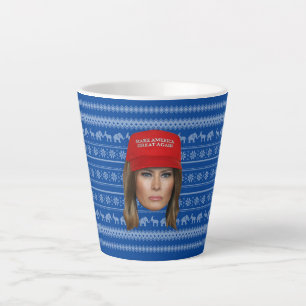Taza De Café Latte Navidades de Melania Trump MAGA