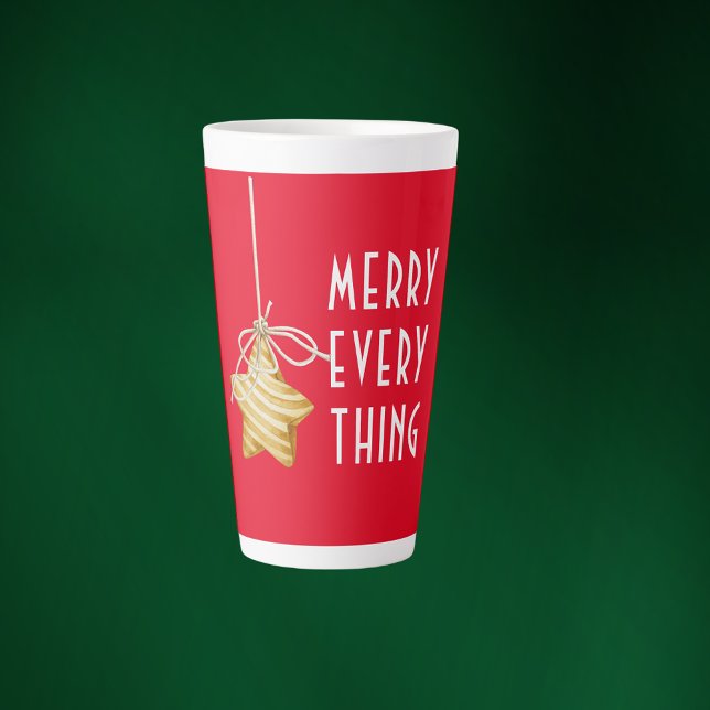 Taza De Café Latte Navidades de Ornament de Merry Everything Star (Subido por el creador)