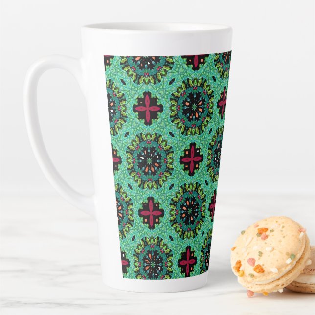 Taza De Café Latte Navidades de Ornate Scribbles (In situ)