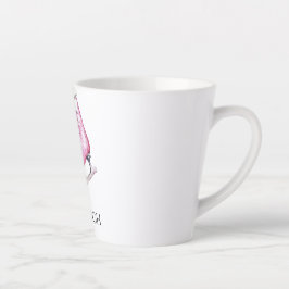 Taza De Café Latte Navidades de patinaje sobre hielo rosa bonito