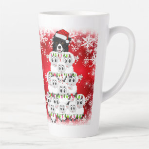 Taza De Café Latte Navidades de perros y ovejas de cría