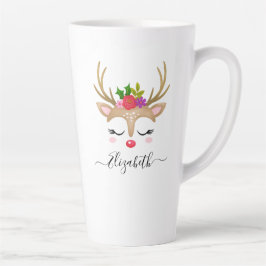 Taza De Café Latte Navidades de reno mug